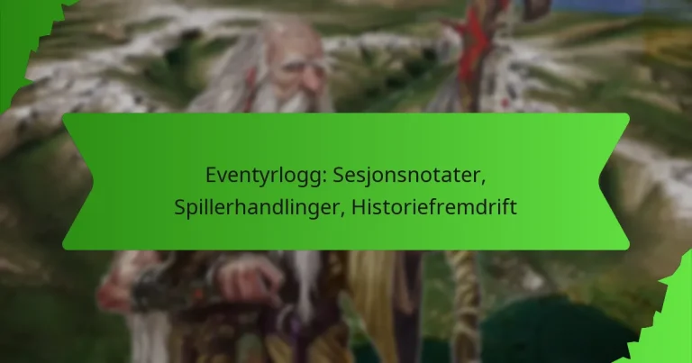 Eventyrlogg: Sesjonsnotater, Spillerhandlinger, Historiefremdrift