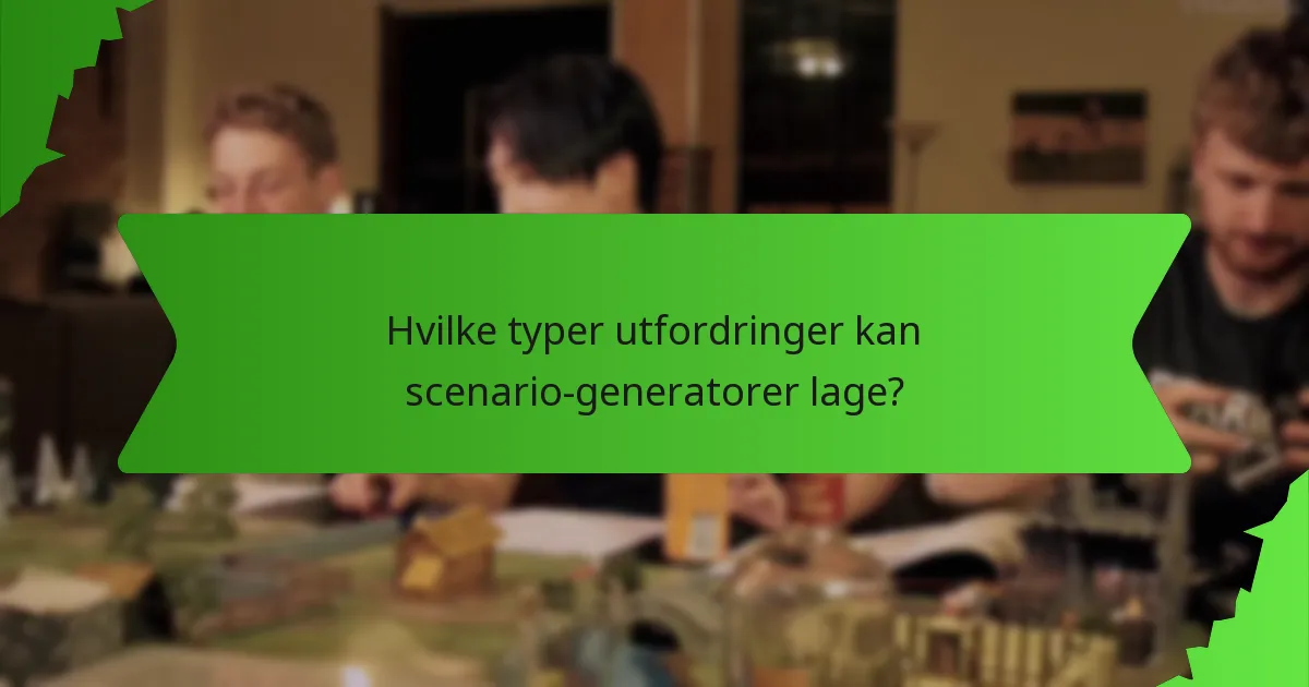Hvilke typer utfordringer kan scenario-generatorer lage?