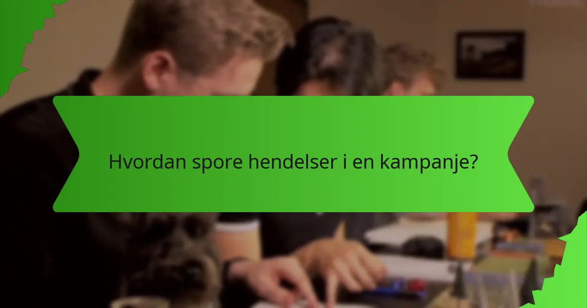 Hvordan spore hendelser i en kampanje?