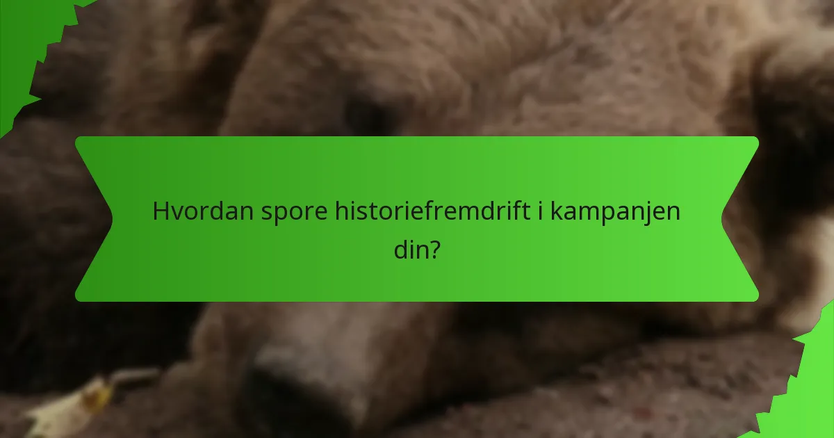 Hvordan spore historiefremdrift i kampanjen din?